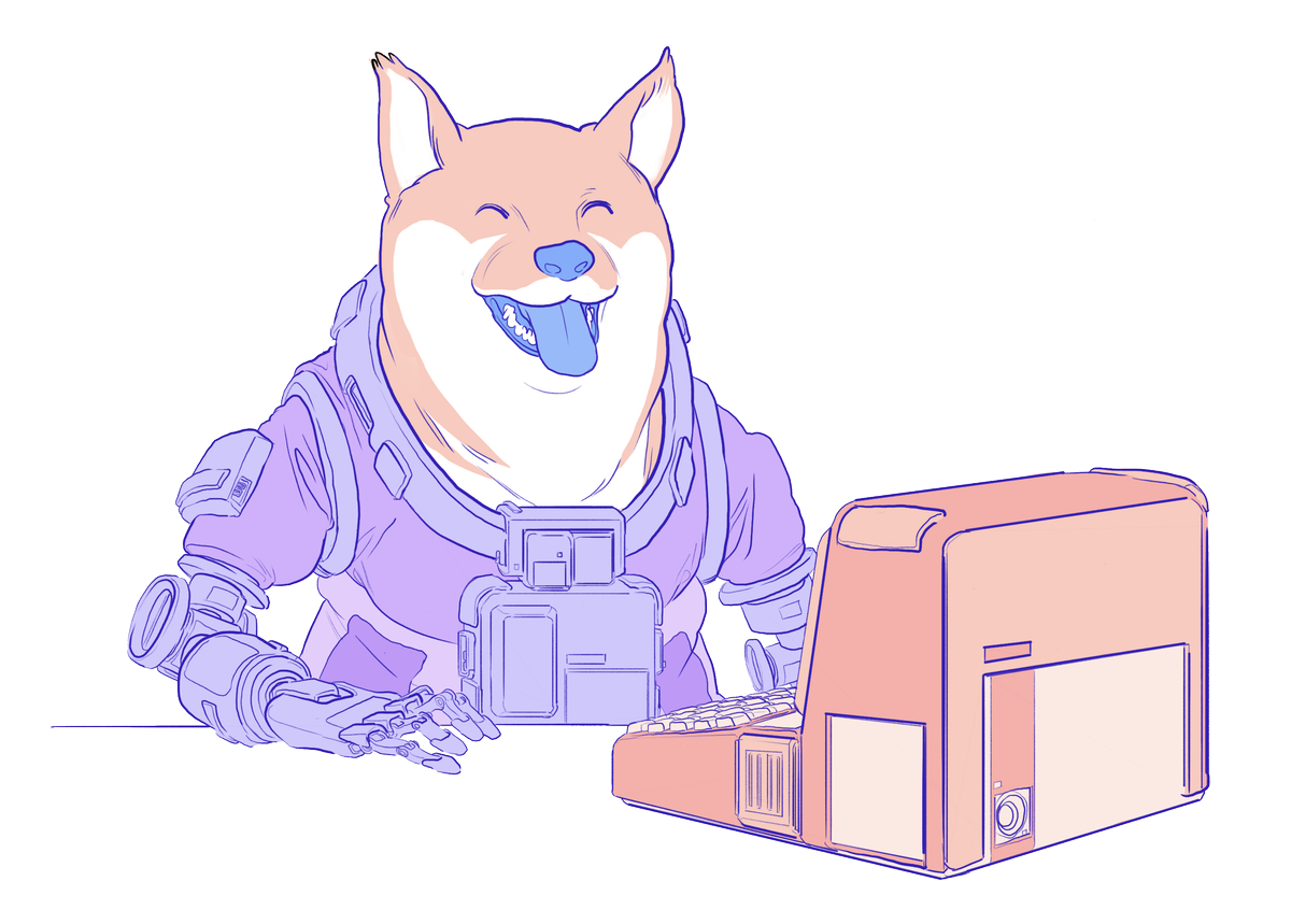 Ilustração de um cachorro doge.