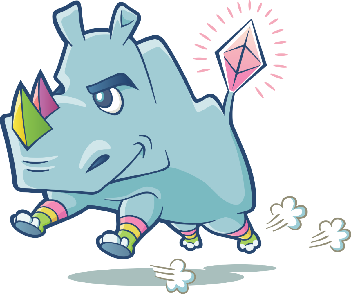 Imagem do mascote Rinoceronte para a plataforma de staking.